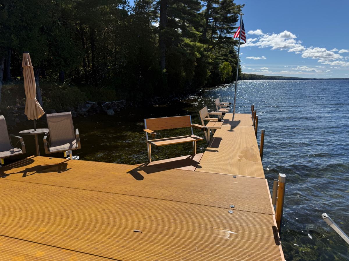 Dock benches on an A&K Docks waterfront installation